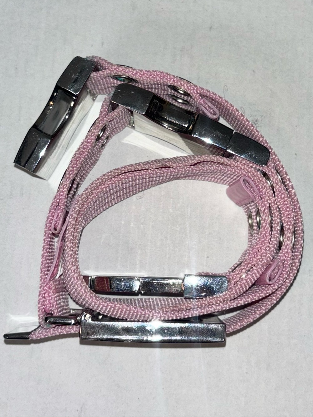 Armani exchange Y2K belt in candy pink Utility Buckle Grommet belt size medium - Picture 14 of 16